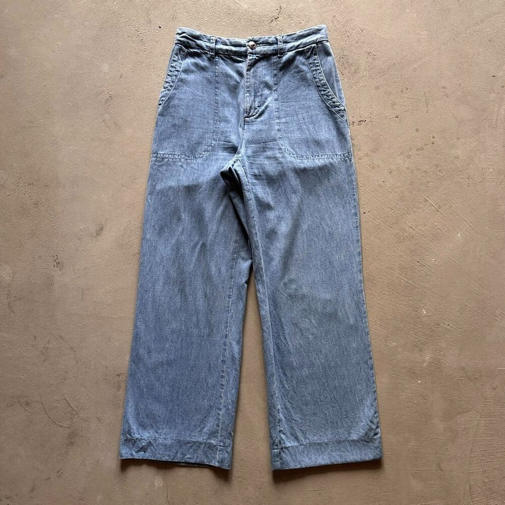 apc denim wide leg seaside jeans